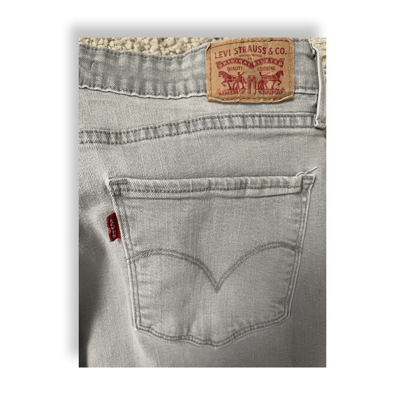 Pre- Owned Levi Strauss & Co Gray Mid Rise Skinny Denim Size 32 - Picture 4 of 4
